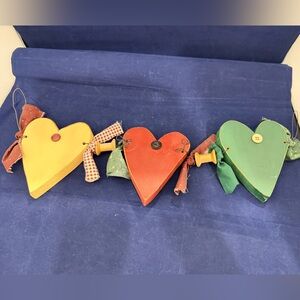 Country core wood Hearts and spindles wall hanging